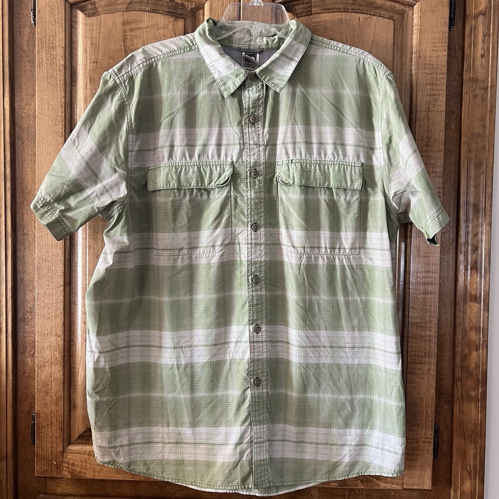 The North Face Shirt Men's‎ XL Green Plaid Vapor Wick Vented Fishing Outdoor